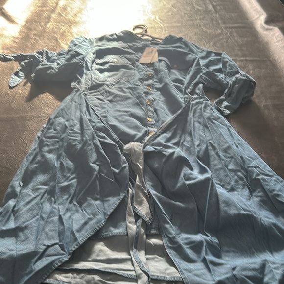 NWT Michael Michael Kors Size 2X Blue Jean Dress - Picture 2 of 8